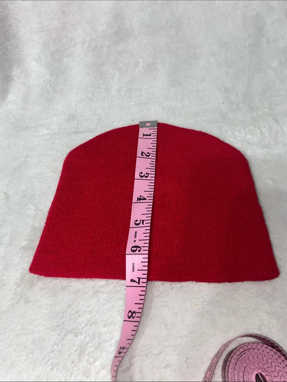 Kids Red Knit Beanie Hat